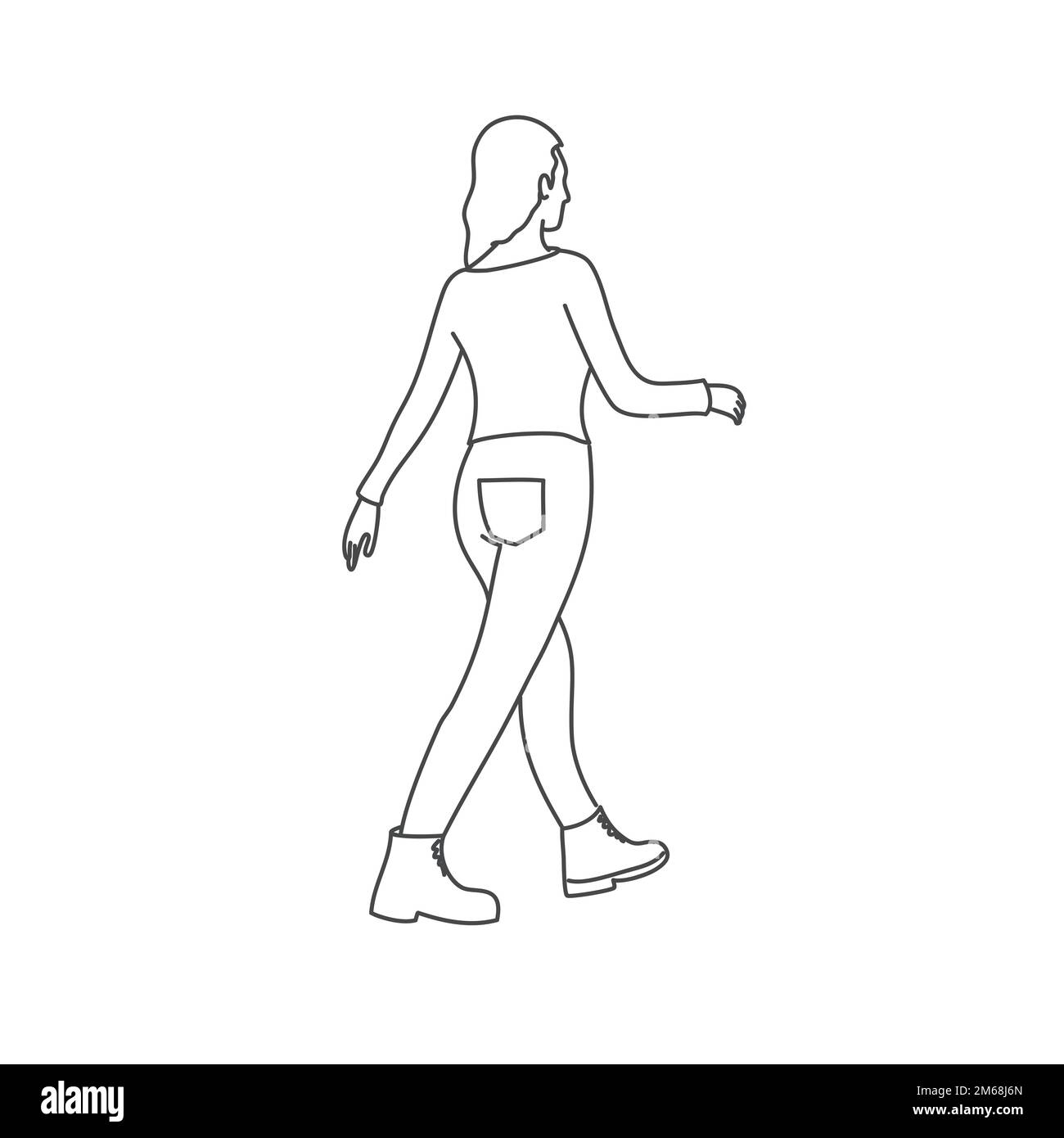 Attractive woman rear view Stock Vector Images - Alamy