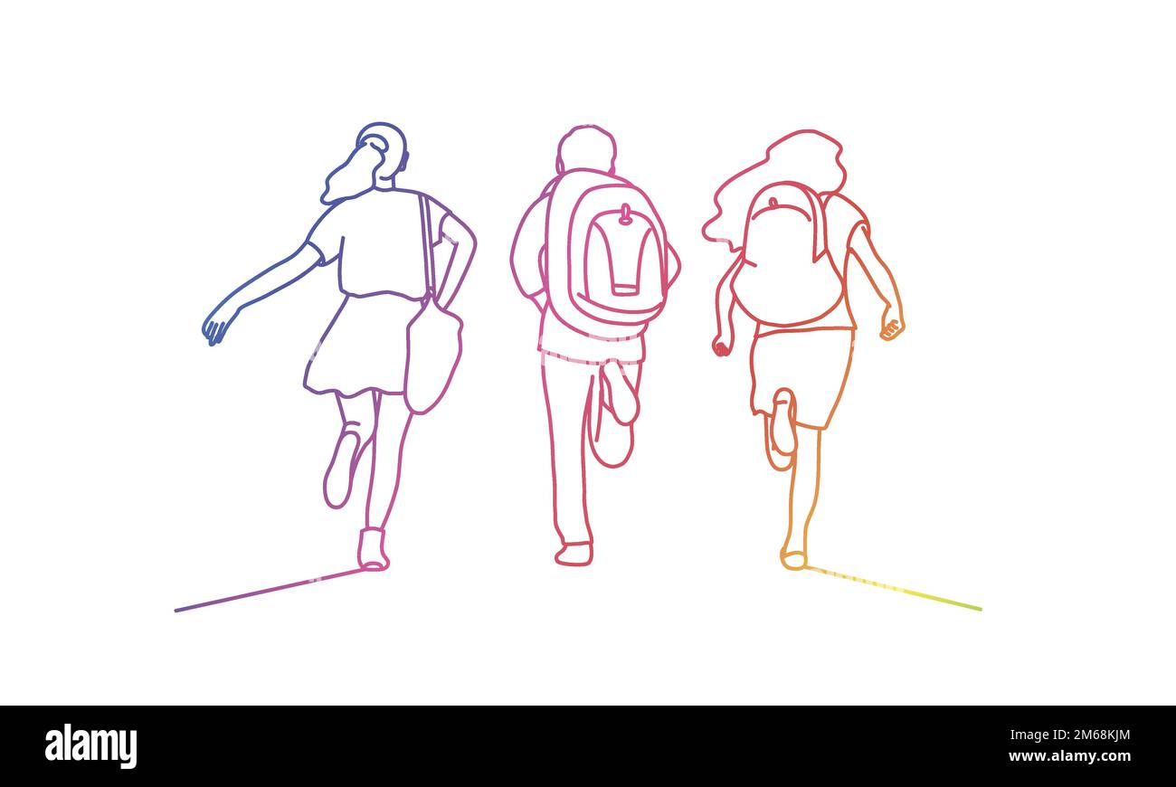 Little girl running back view Stock Vector Images Alamy