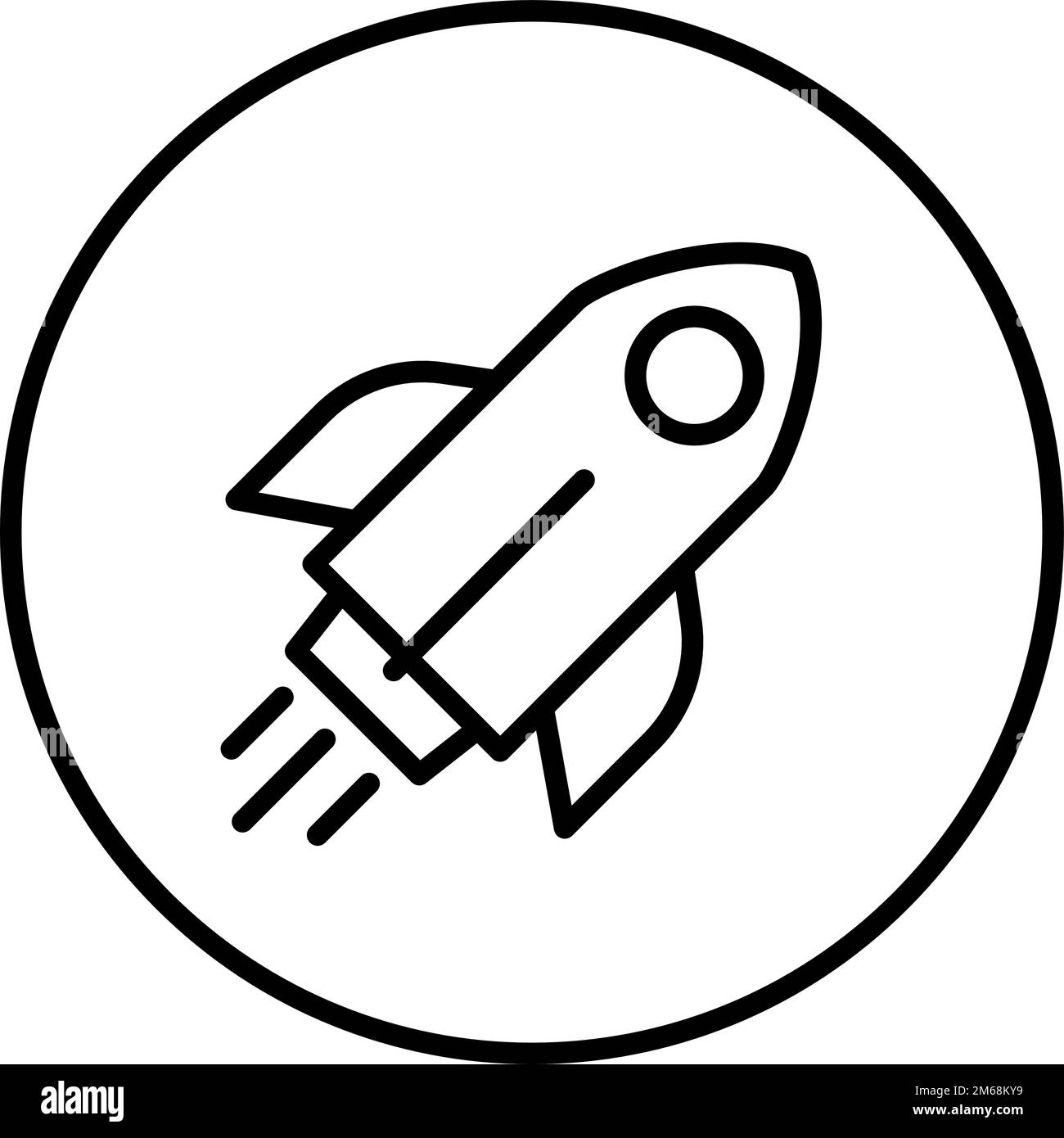 Rocket line icon.Spaceship logo vector.Startup symbol concept Stock Vector