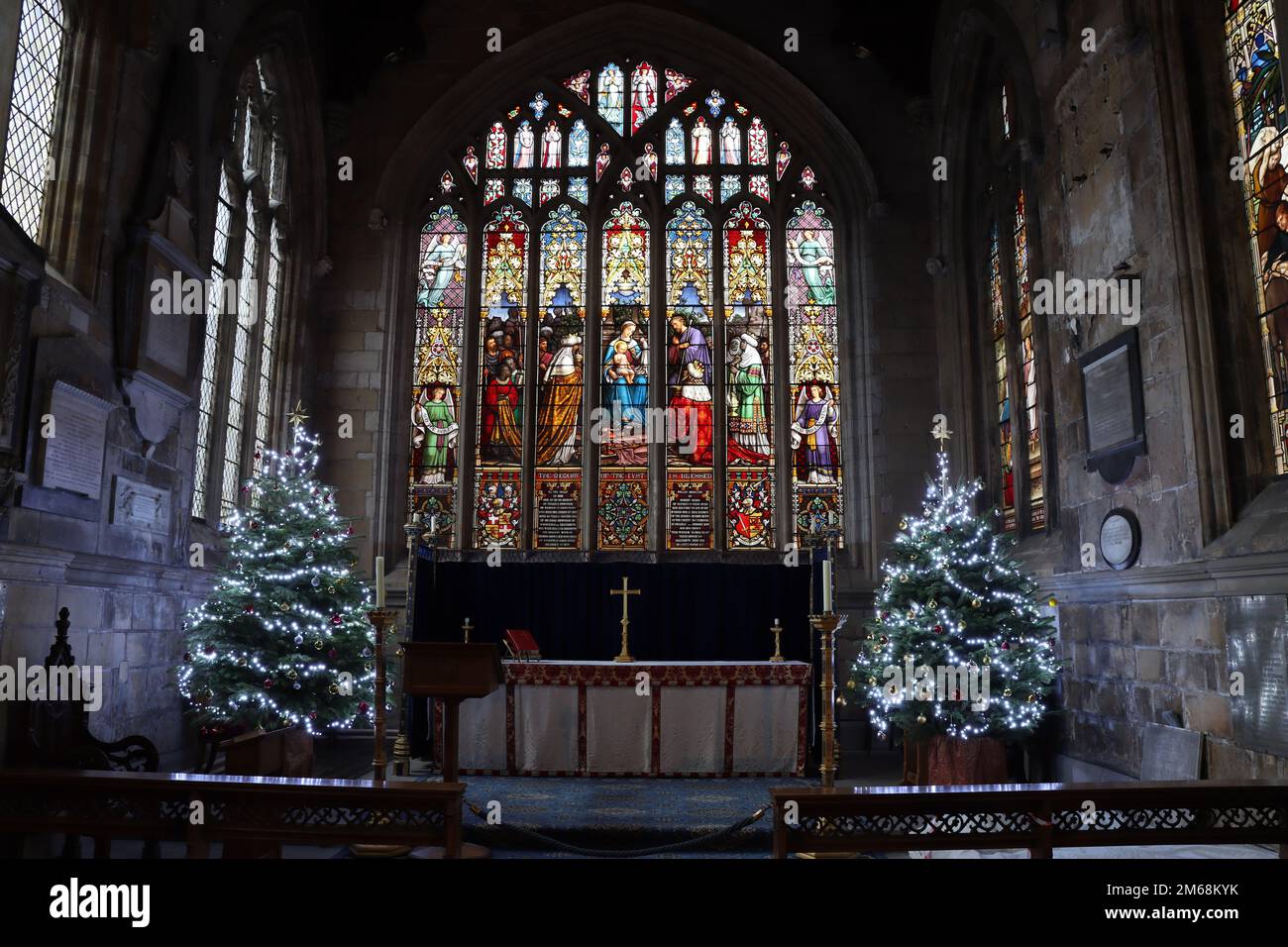 Christmas at St Marys Church (interior), Cottingham, East Yorkshire