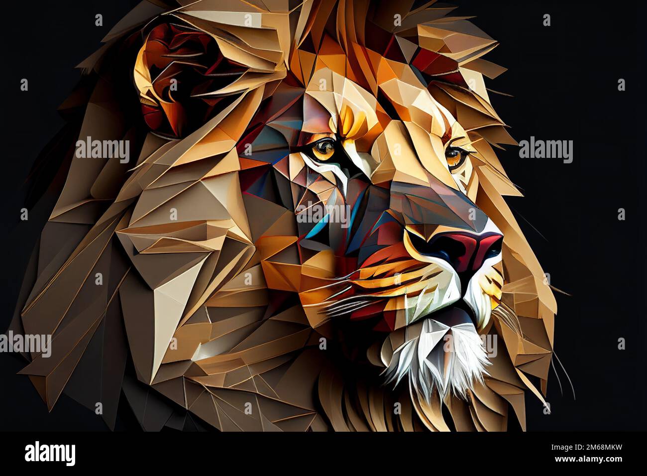 Realistic painting lion hi-res stock photography and images - Alamy