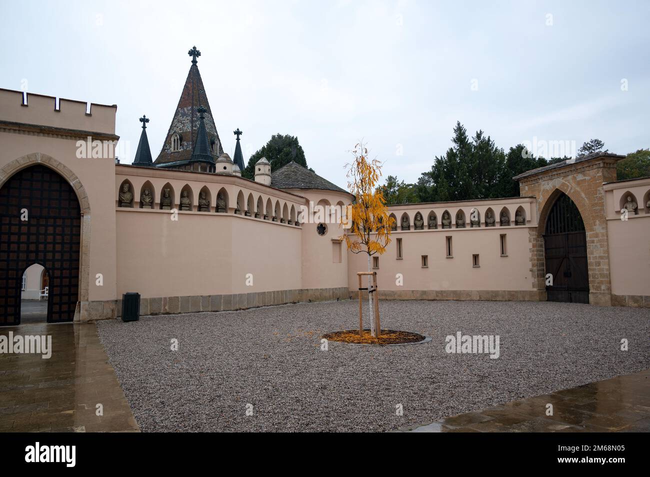 15th october,2022.View of the inner courtyard of the Laxenburg castle at the town of Laxenburg, Austria. Stock Photo