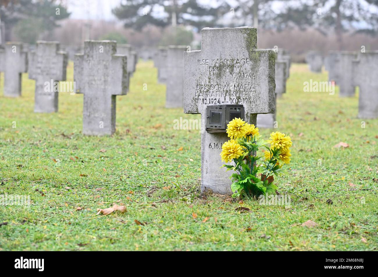 Vienna, Austria. Vienna Central Cemetery. Military cemetery at the central cemetery in Vienna Stock Photo
