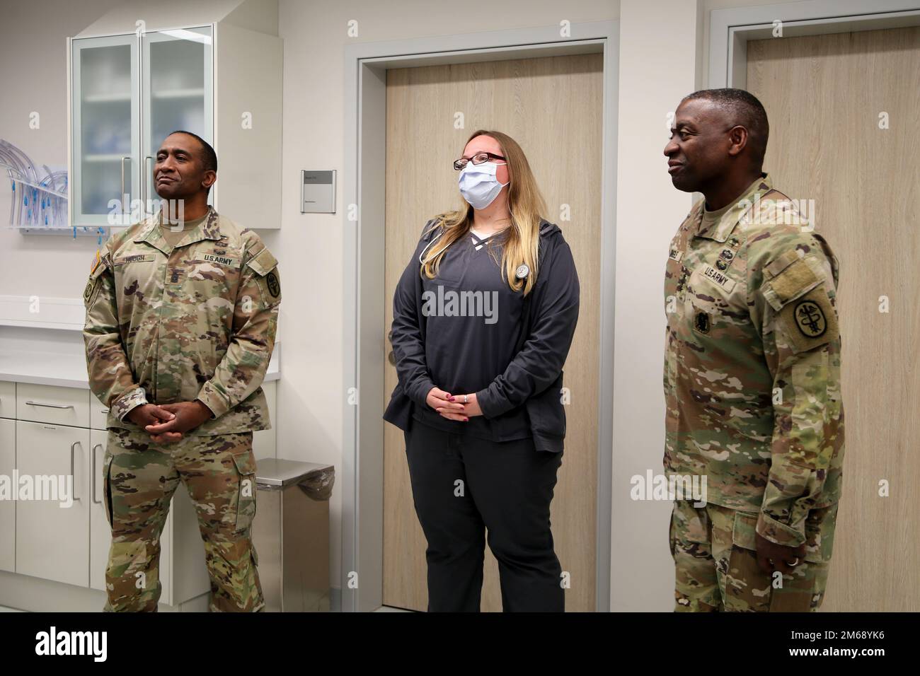 U.S. Army Medical Command Command Sgt. Maj. Diamond D. Hough, left, and ...