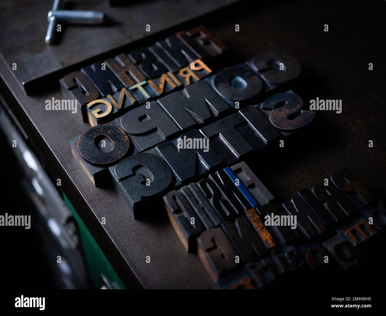 Letterpress printing tools and equipment Stock Photo Alamy