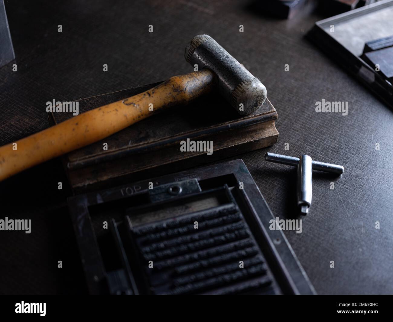 Letterpress printing tools and equipment Stock Photo Alamy