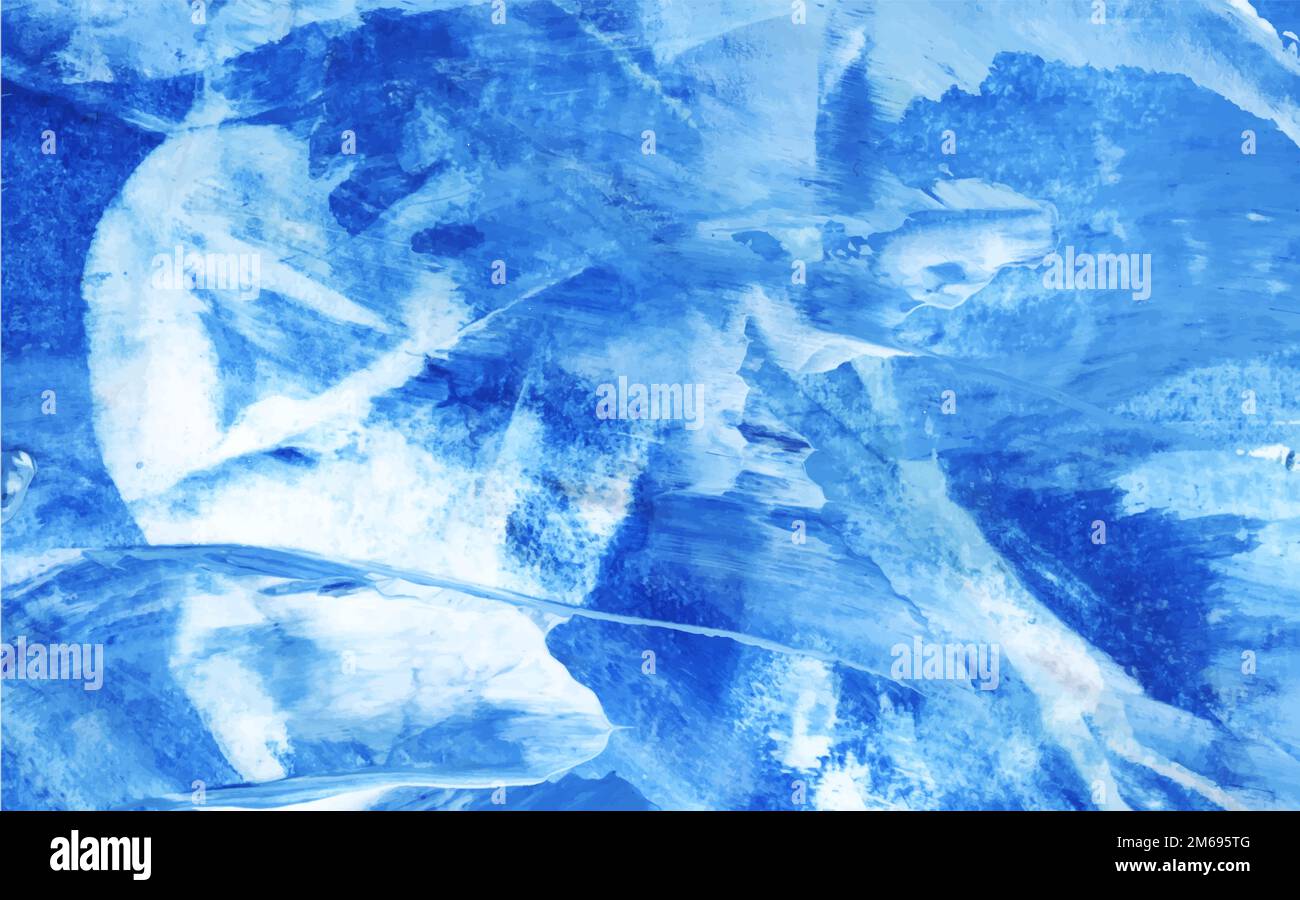 Blue and white abstract acrylic brush stroke textured background vector ...