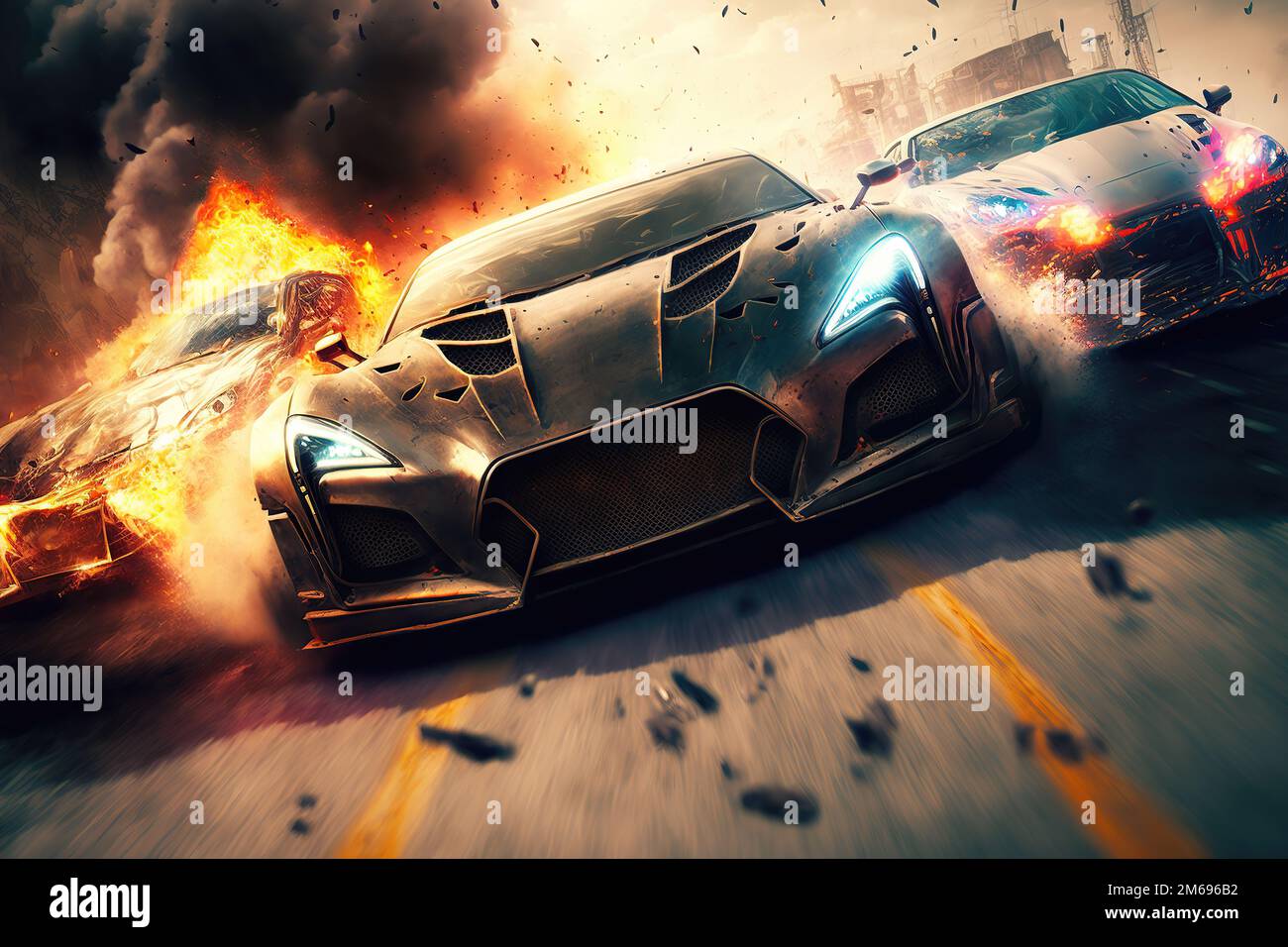 3D rendering Sports Car Racing on race track with the fire burning Car  wheel drifting Generative Ai 24403983 Stock Photo at Vecteezy