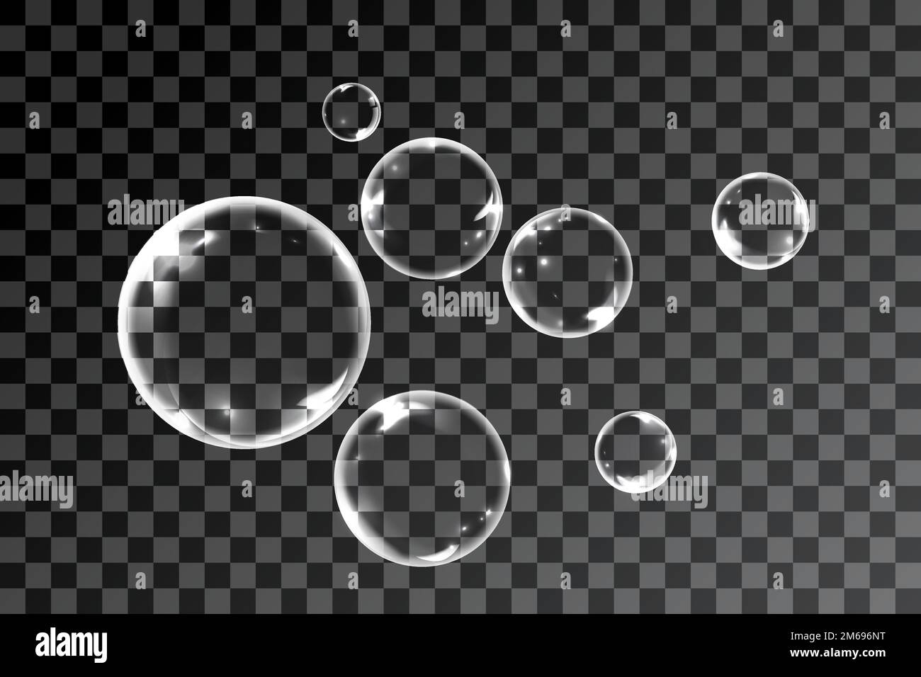 Soap bubbles on black background vector Stock Vector