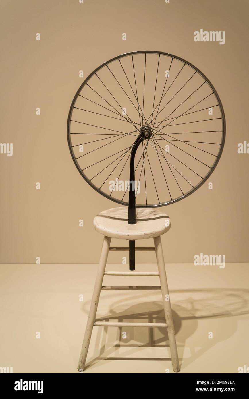 Marcel Duchamp: Bicycle Wheel, 1951, MOMA, The Museum of Modern Art, New York City, USA Stock Photo