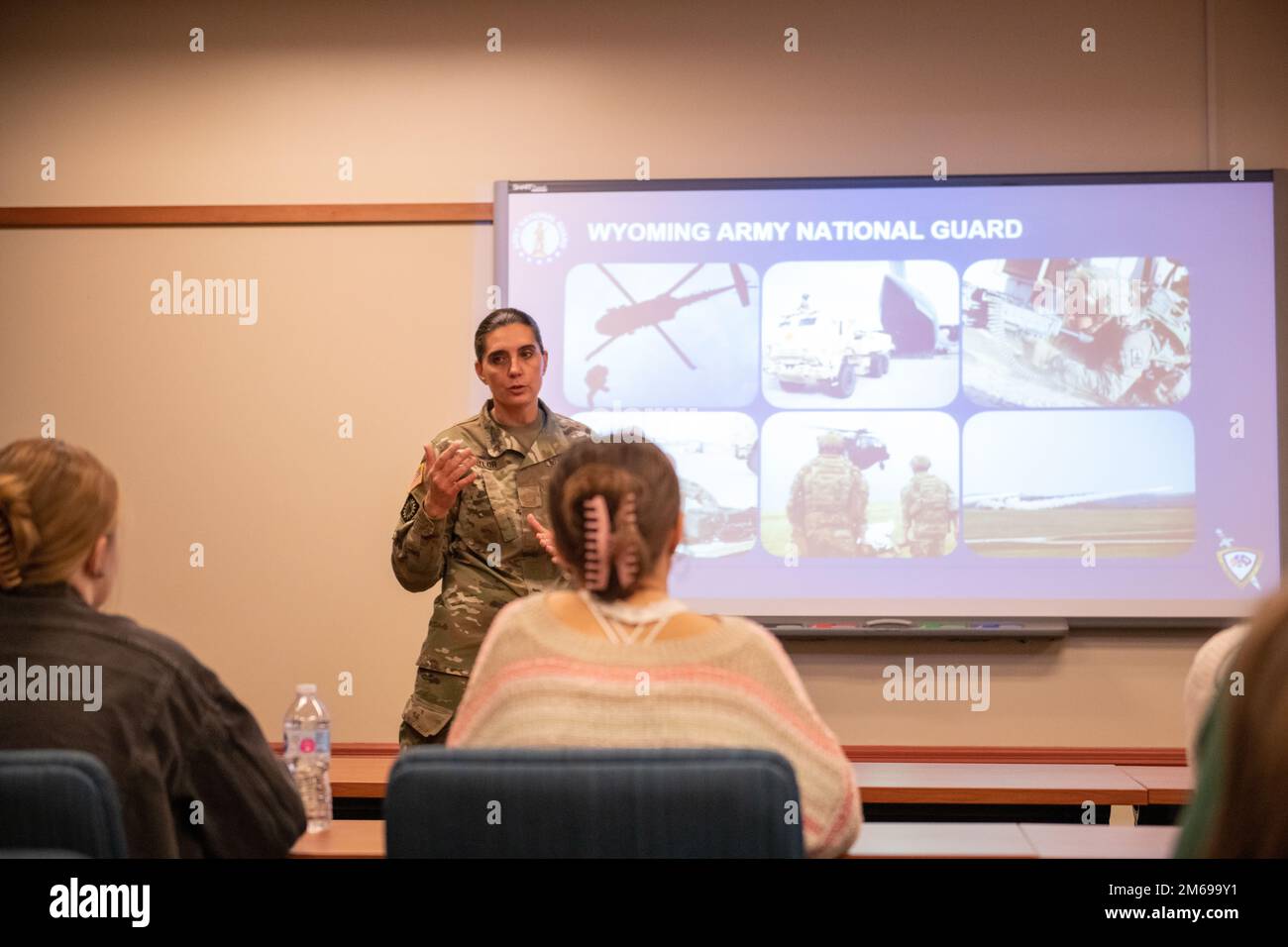 Recruiting and Retention Battalion Commander Maj. Lara Taylor talks to