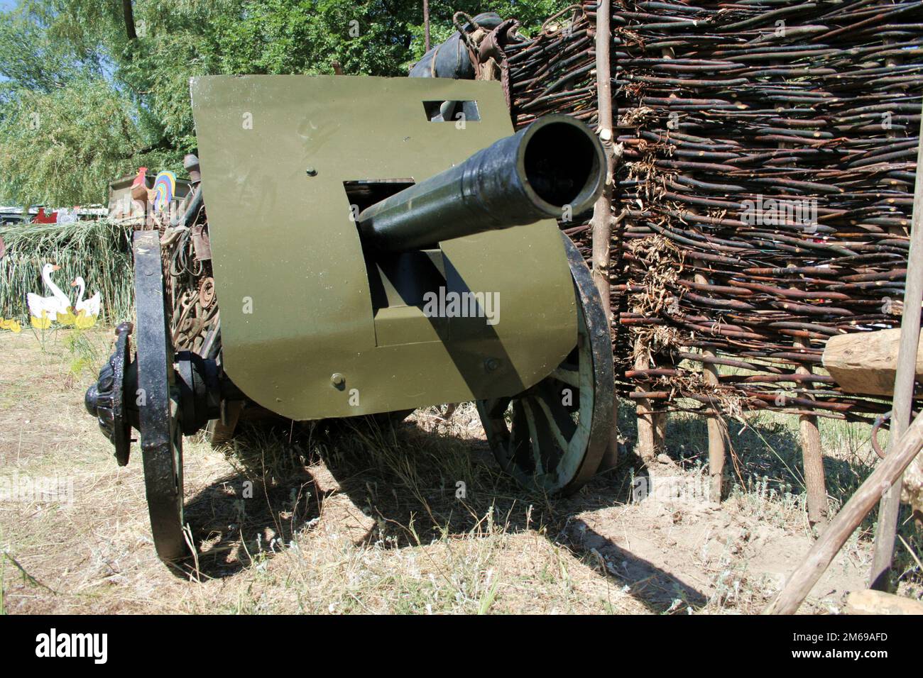 Historical cannon from period of civil war. Begin of 20-century. Stock Photo