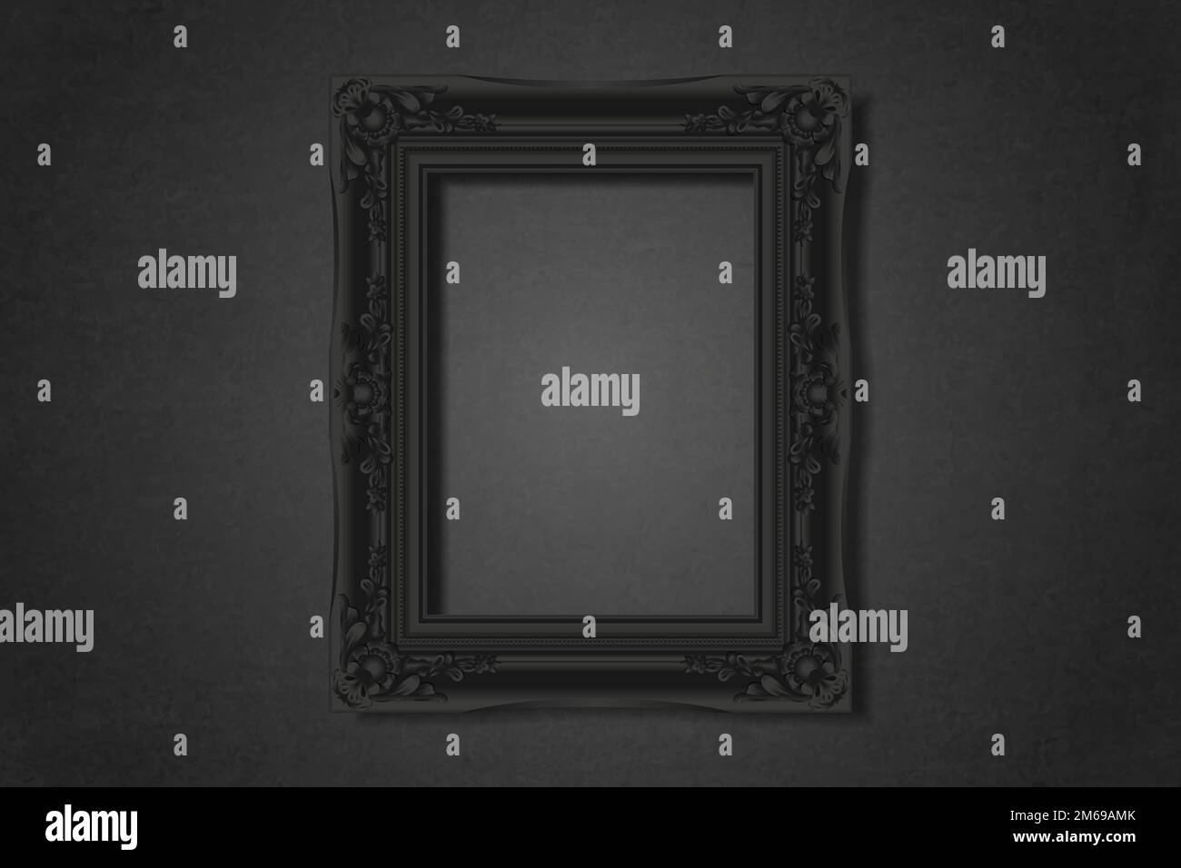 Black frame mockup on a wall vector Stock Vector Image & Art - Alamy
