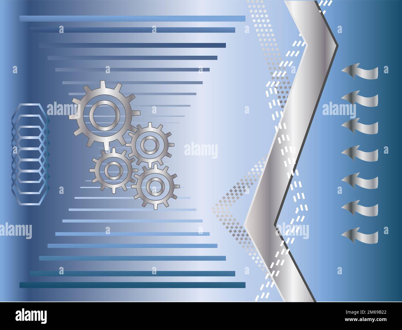 Four gears over blue background Stock Photo - Alamy