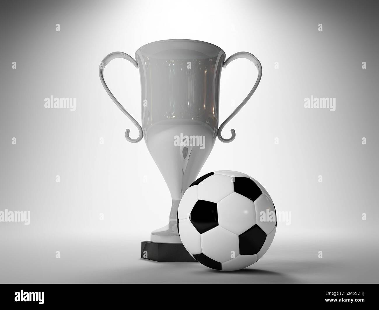 Winner cup and soccer ball Stock Photo Alamy
