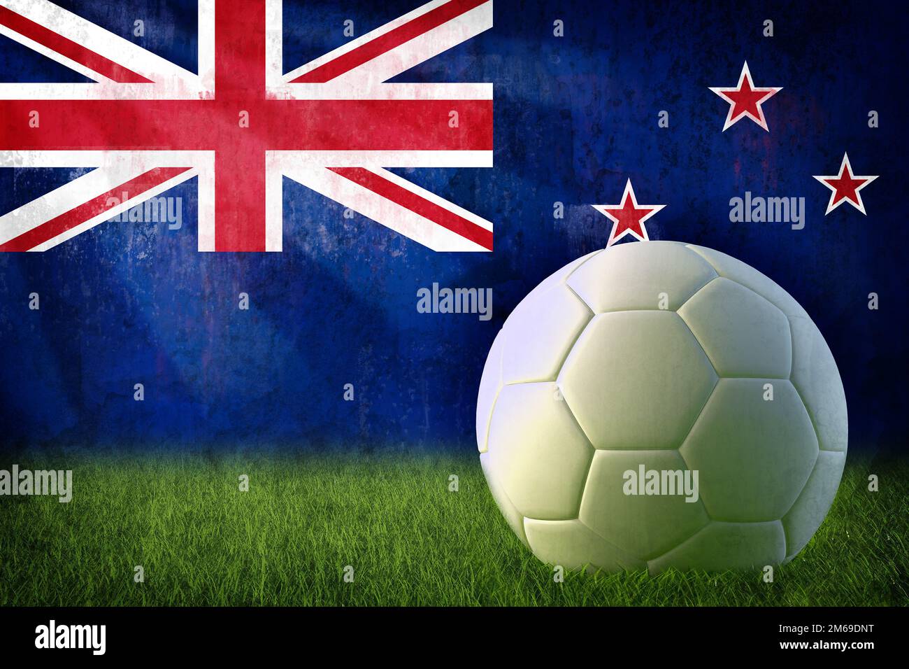 New Zeland soccer grunge wall Stock Photo