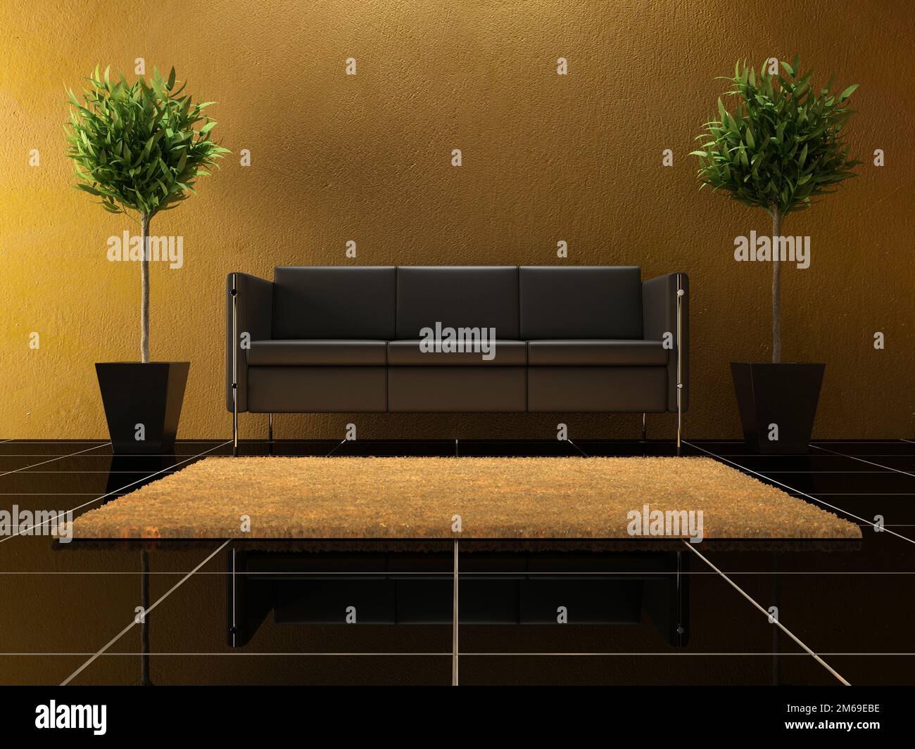 Interior design - black Sofa Stock Photo - Alamy