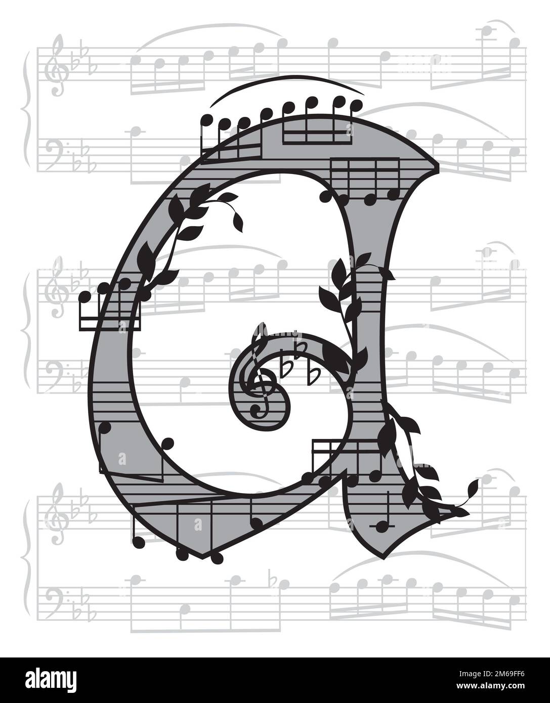 Letter with music Stock Photo