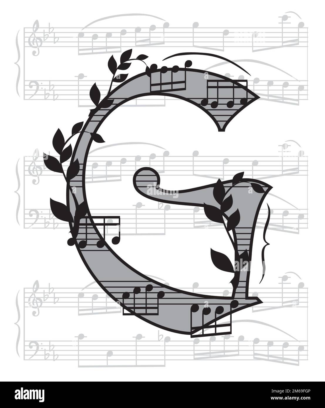 Letter with music Stock Photo - Alamy
