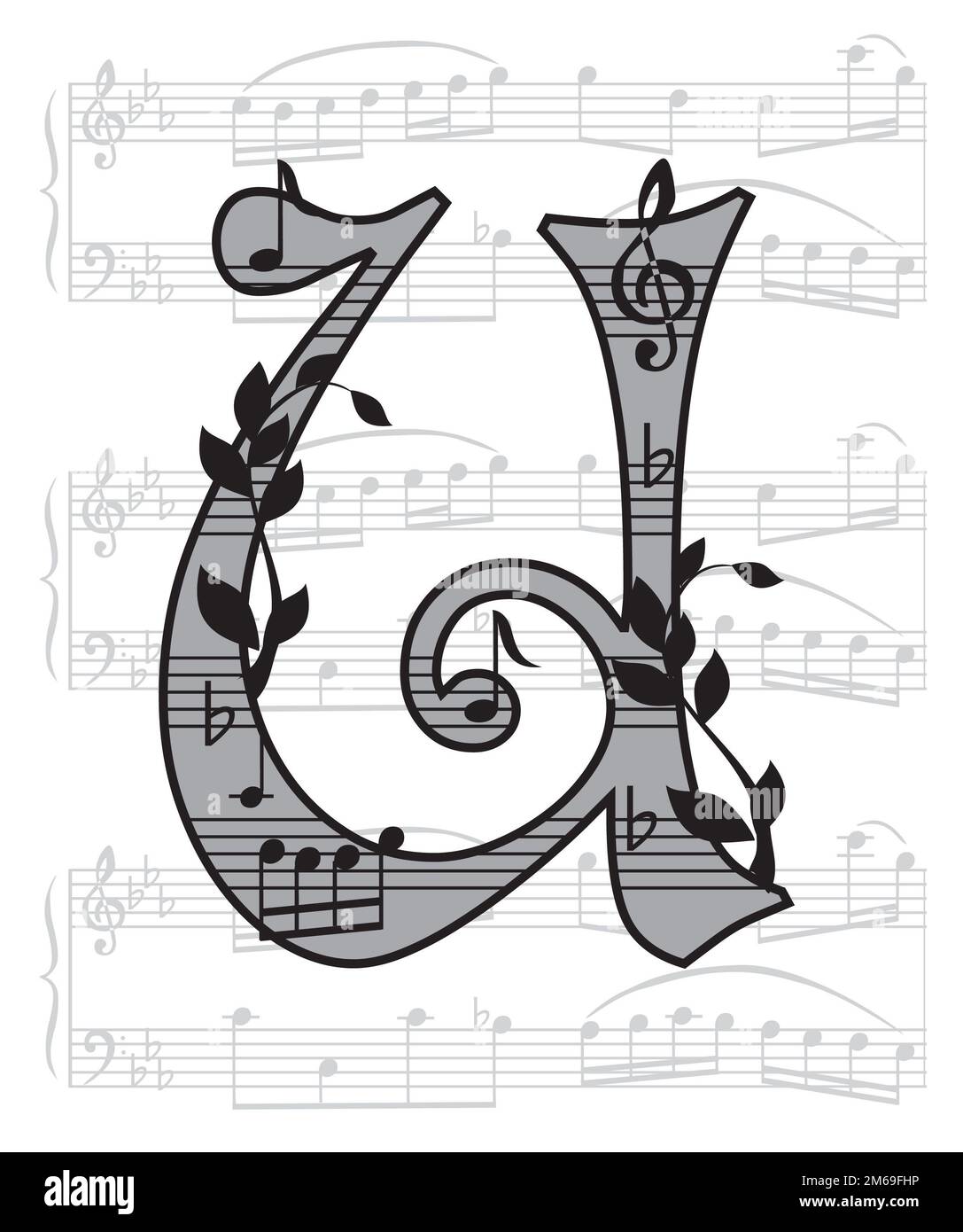 Letter with music Stock Photo - Alamy