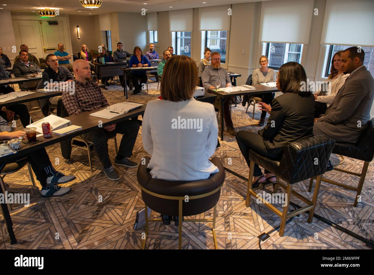 Panelists speak during the USACE Leadership Development Program seminar