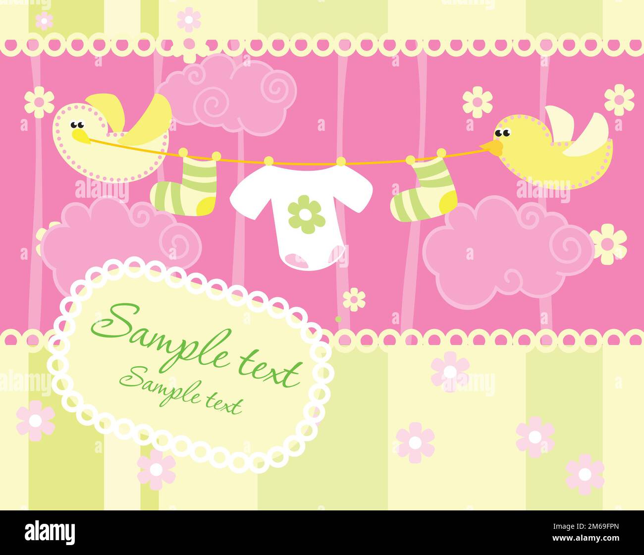 Baby arrival announcement card Stock Photo Alamy