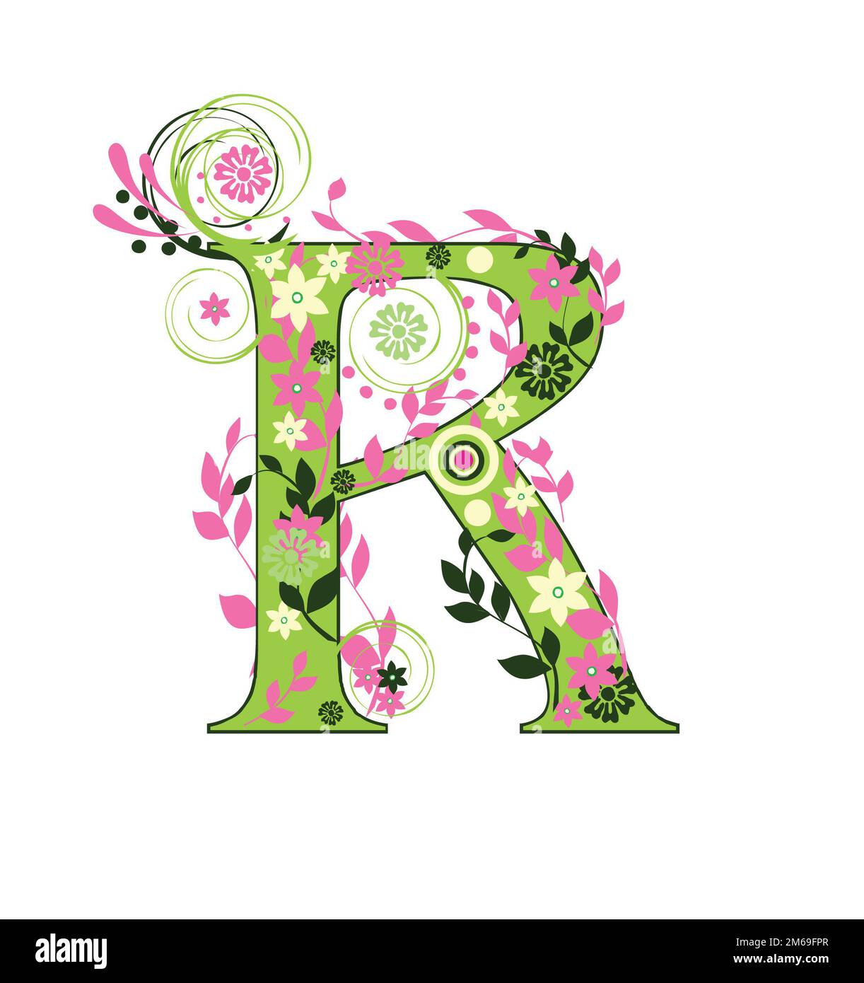 Floral font letter hi-res stock photography and images - Alamy