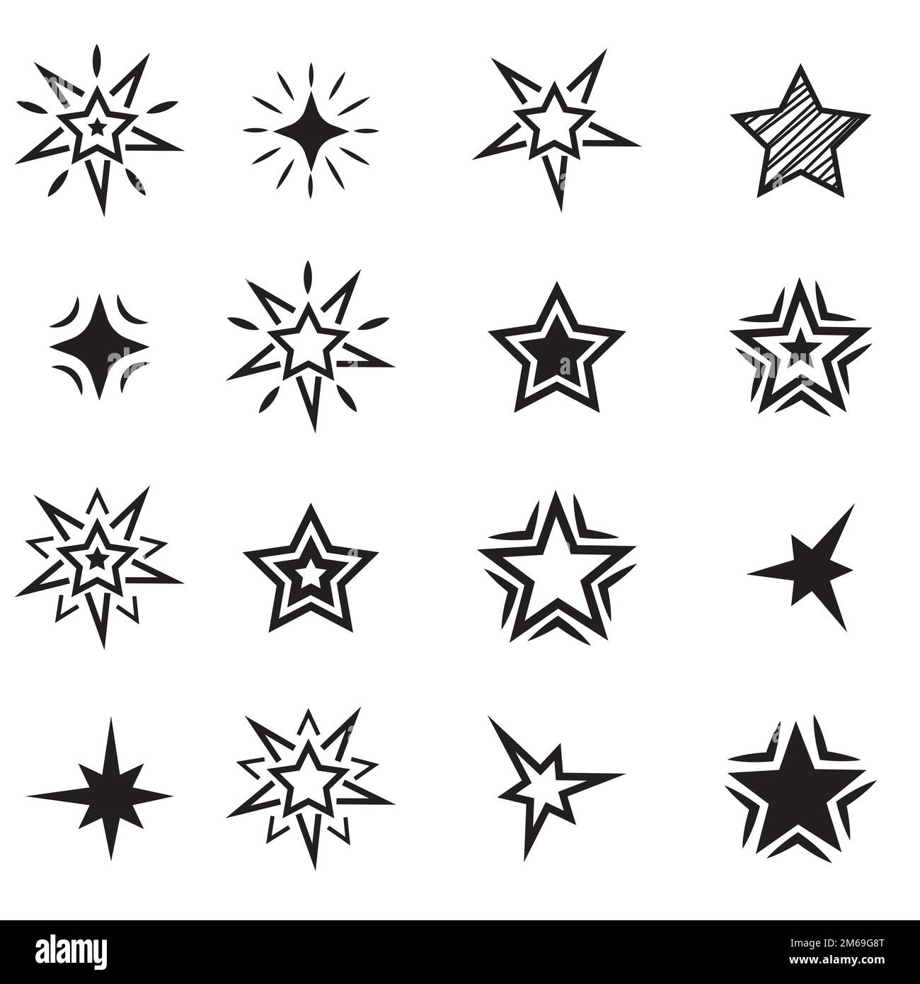 Star icons. Twinkling stars. Sparkles, shining burst. Christmas vector ...