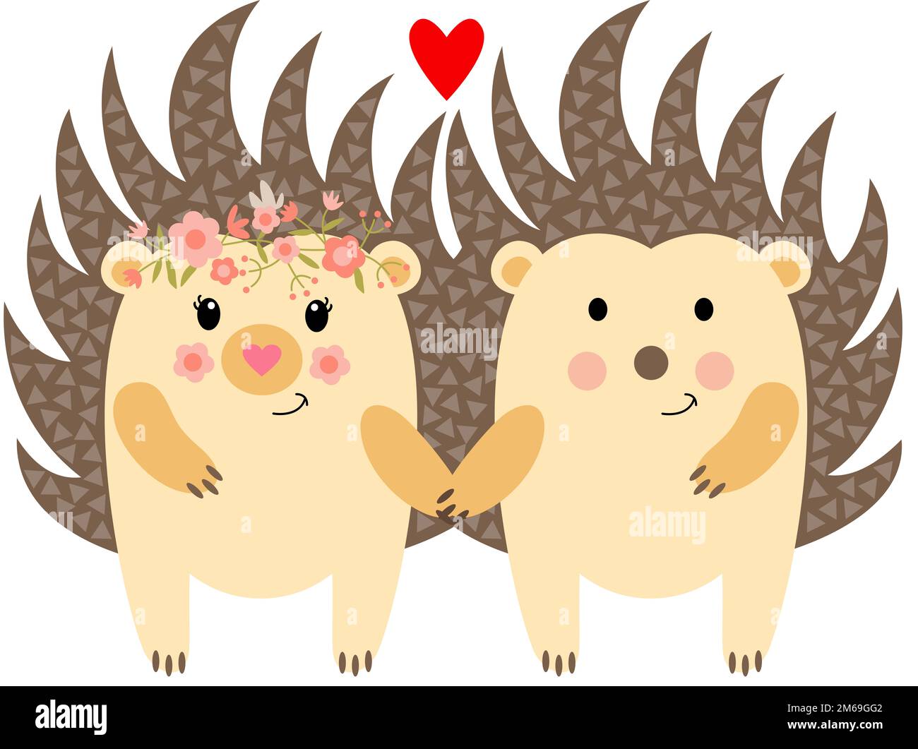 Cute couple of hedgehogs in love Stock Photo Alamy