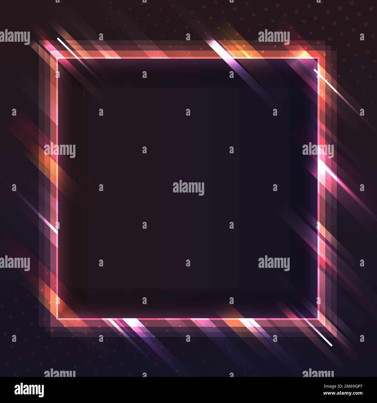 Blank red square neon signboard vector Stock Vector