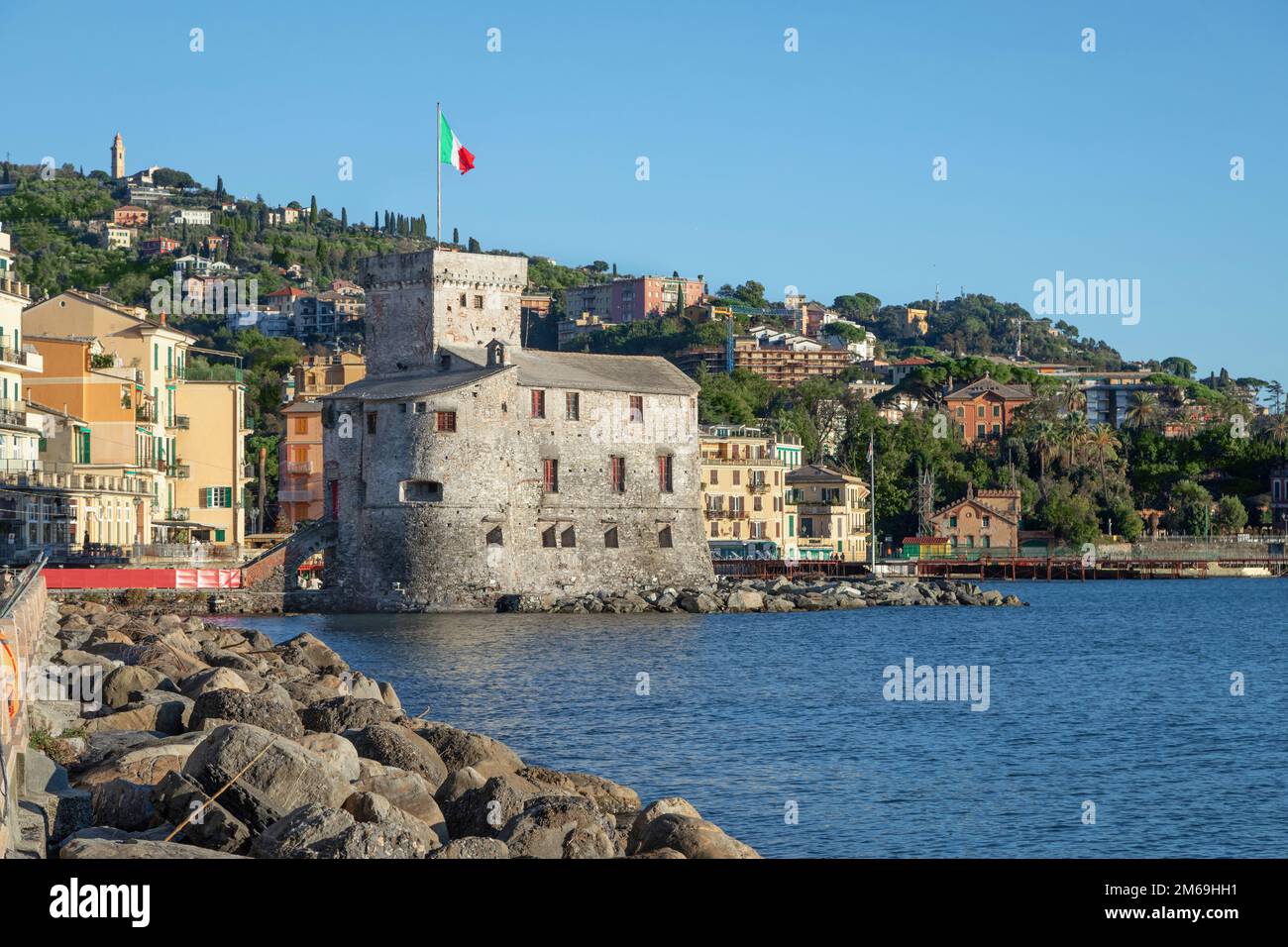 Rapallo Castle (Castello di Rapallo) on Ligurian coast, Italy Stock Photo