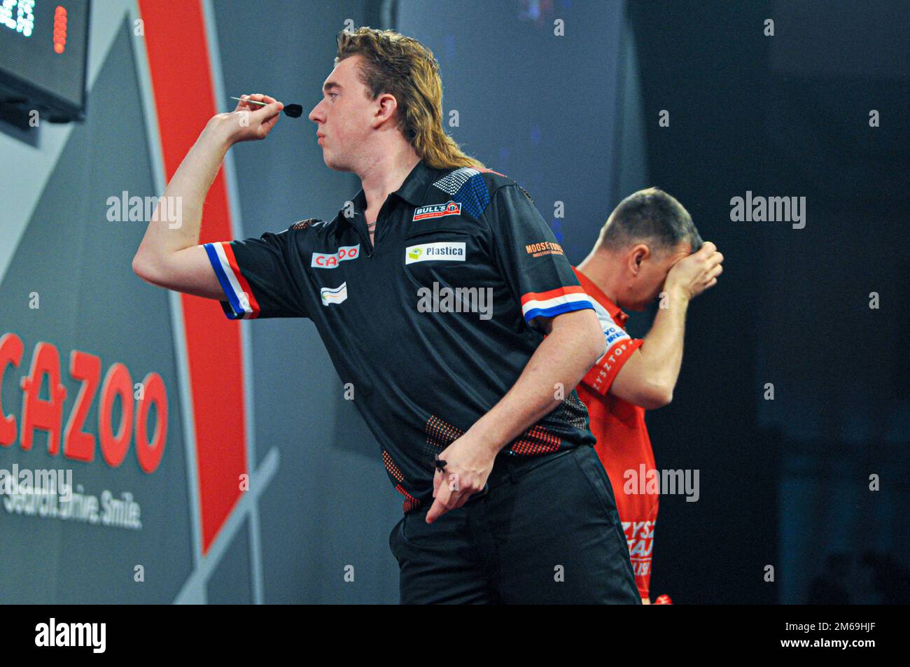 LONDON, UNITED KINGDOM - DECEMBER 22: Danny Jansen of the Netherlands in  action during Day Eight of the Cazoo World Darts Championship at Alexandra  Palace on December 21, 2022 in London, England. (