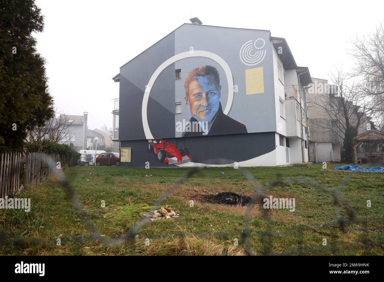 Photo taken on January 3, 2023. shows a gigantic mural of seven-time