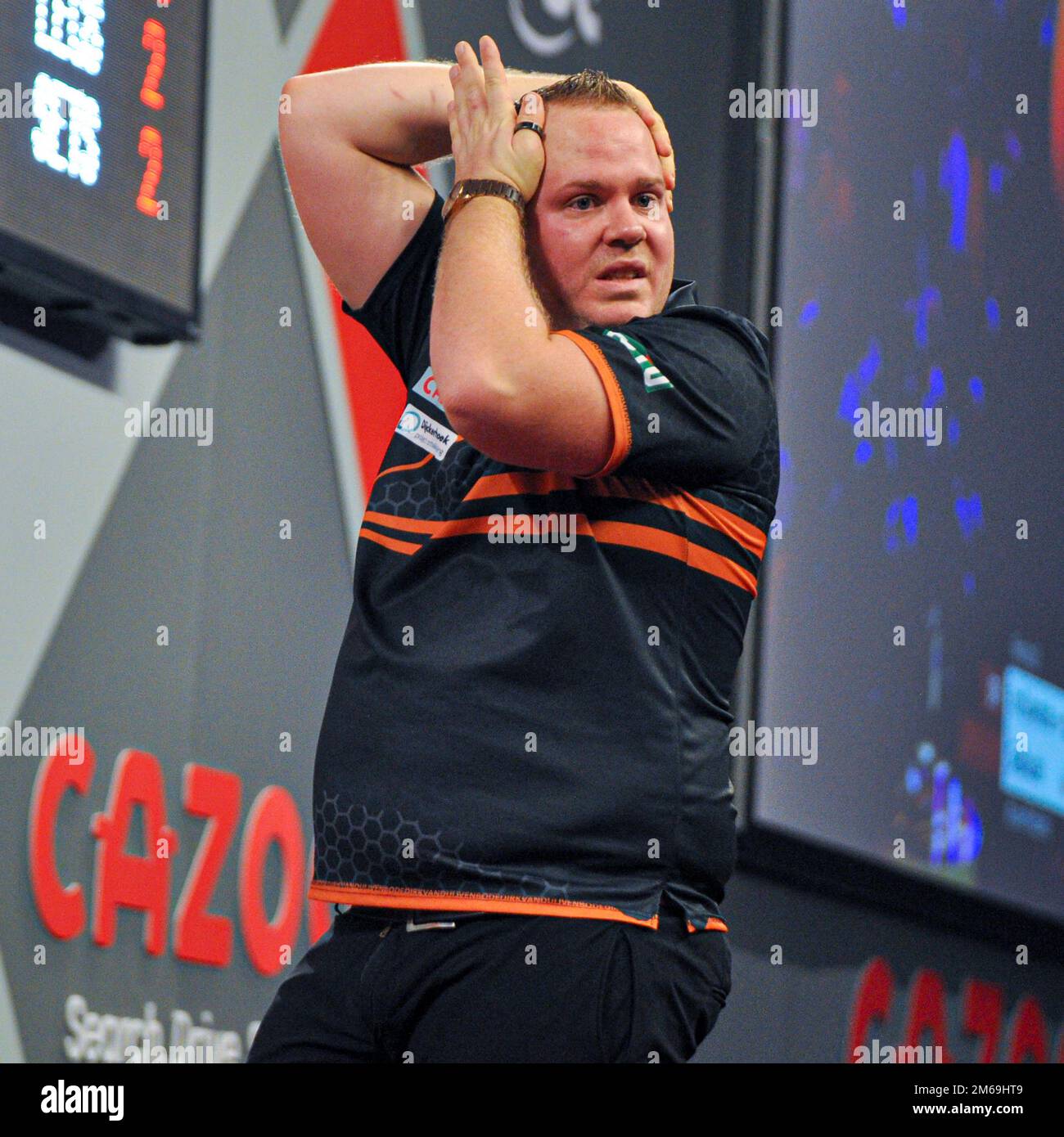 LONDON, UNITED KINGDOM DECEMBER 22 Dirk van Duijvenbode of the Netherlands reacts during Day