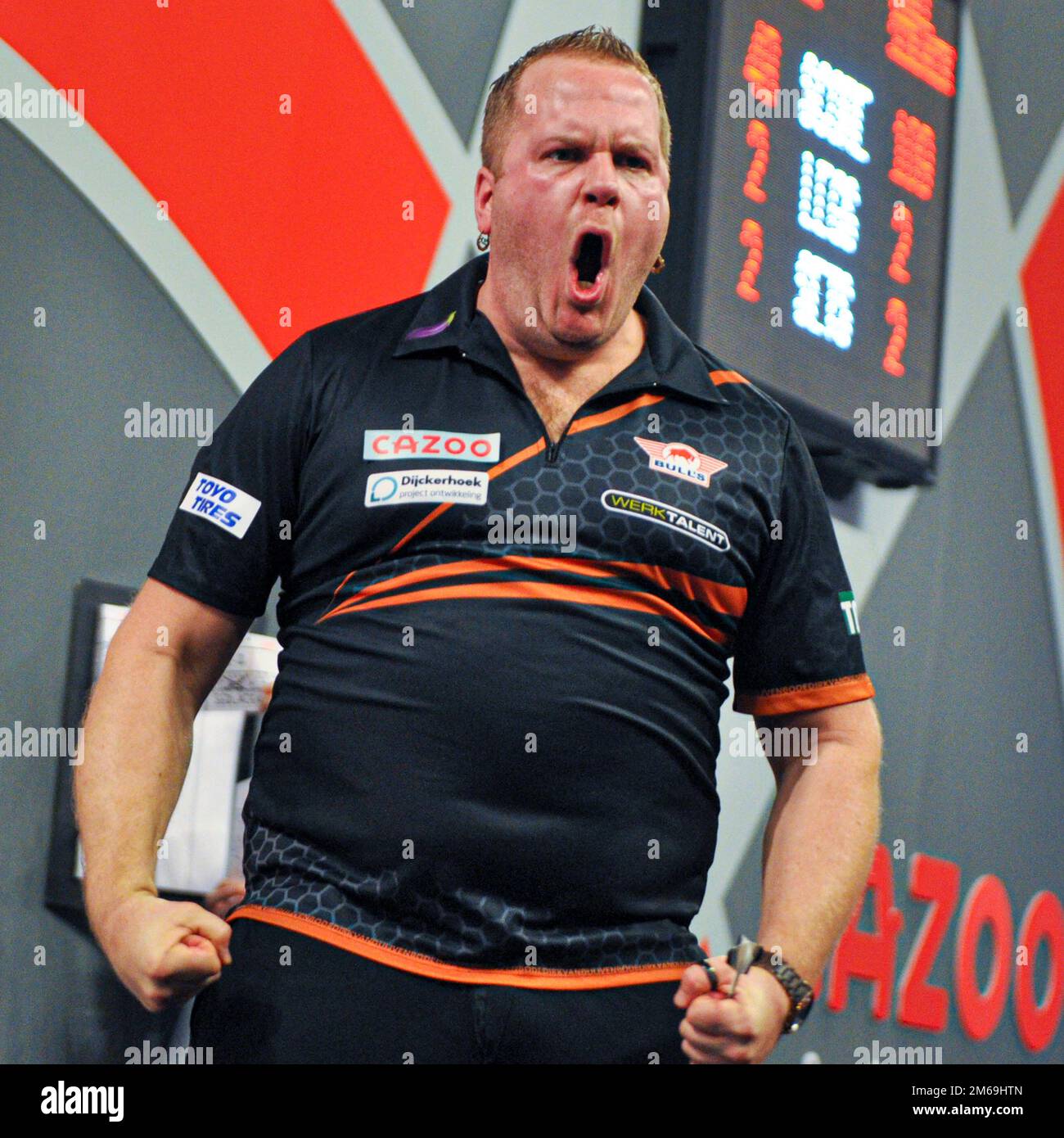 LONDON, UNITED KINGDOM DECEMBER 22 Dirk van Duijvenbode of the Netherlands reacts during Day