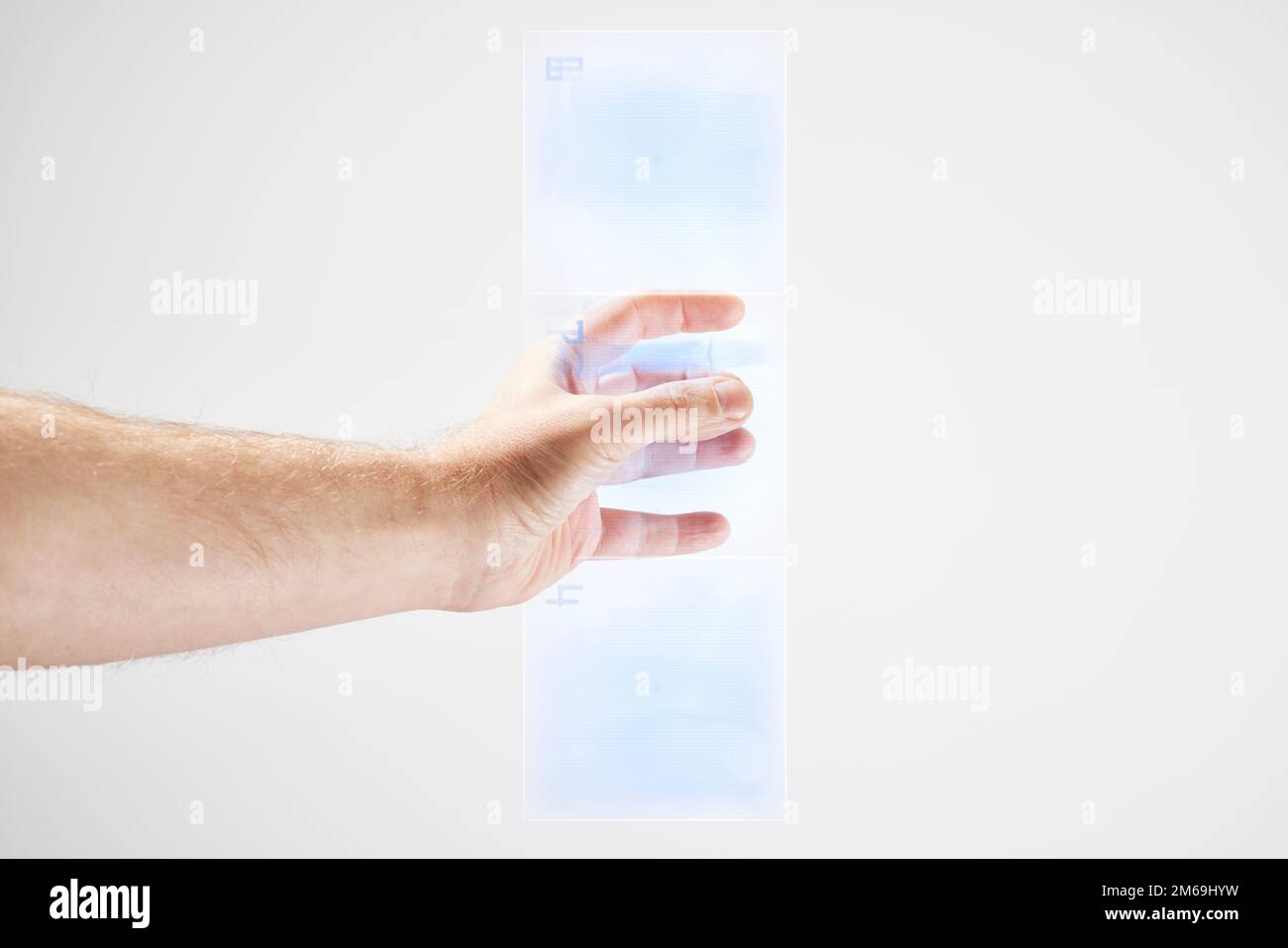 Male hand illustrating artificial intelligence Stock Photo