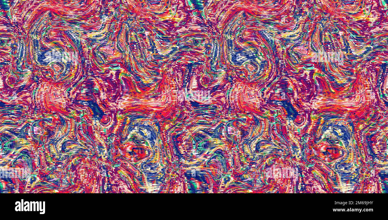 Distorted Border Design Vibrant pink distortion border. Bright colorful kitsch banner for fluid ...