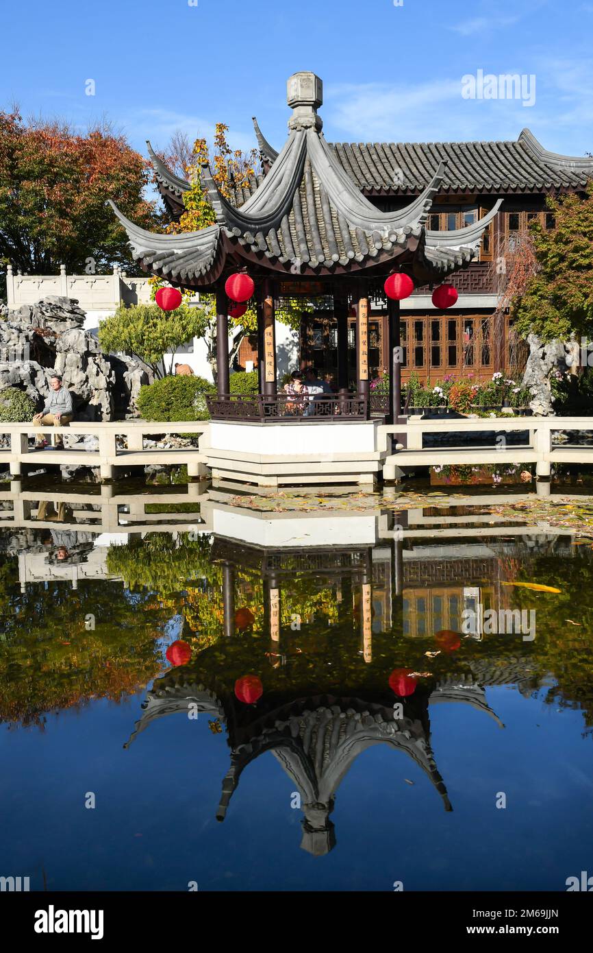 Chinese Garden in Portland, Oregon Stock Photo