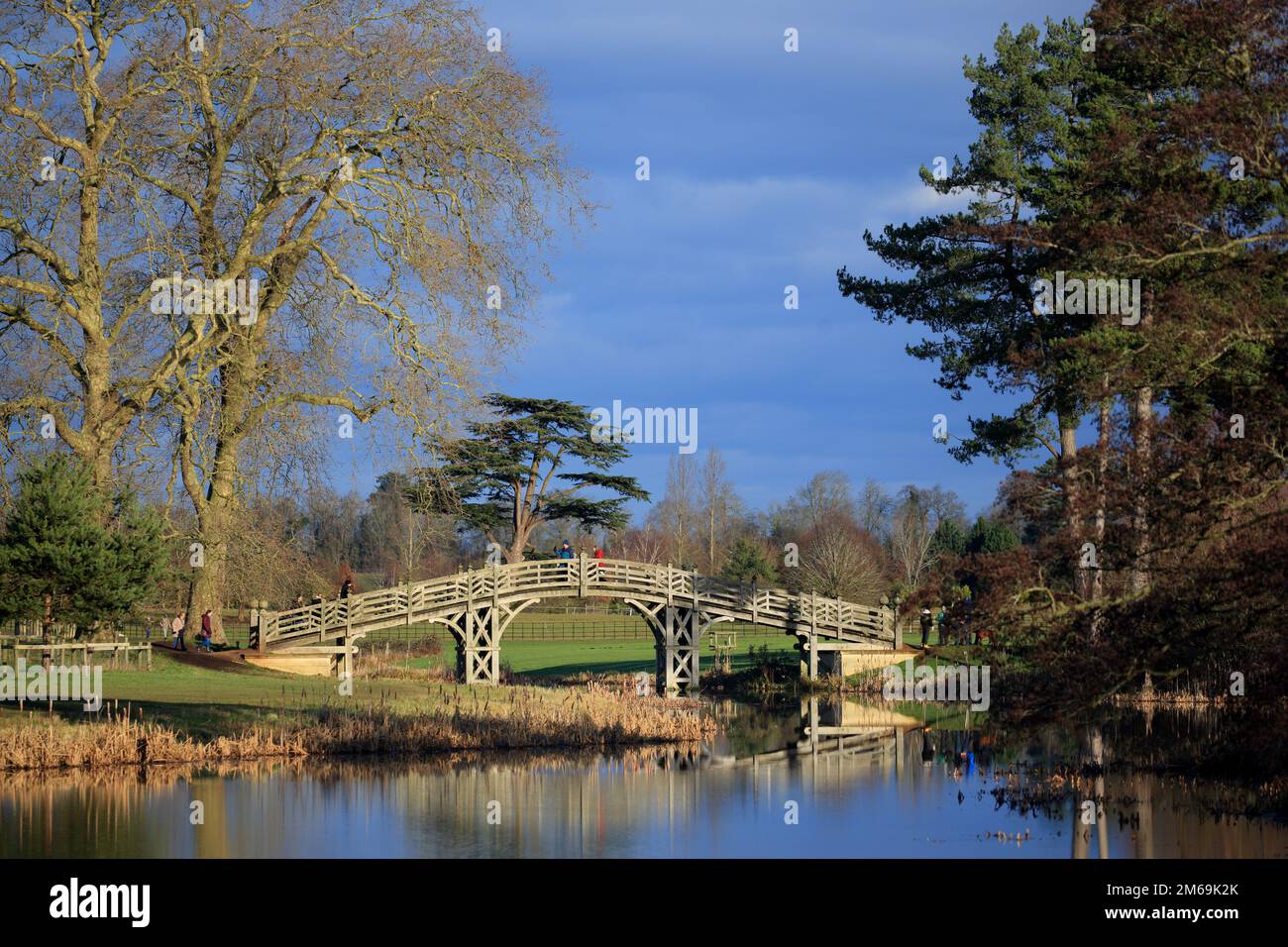 The Chinese bridge in the grounds of Croome court, Worcester, England, UK. Stock Photo
