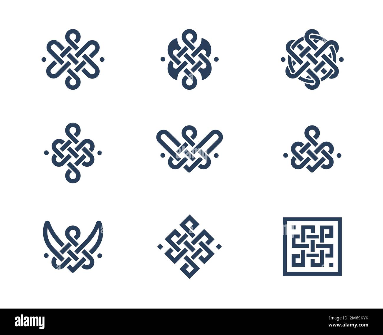 set-of-9-celtic-symbols-set-of-celtic-endless-knots-celtic-patterns