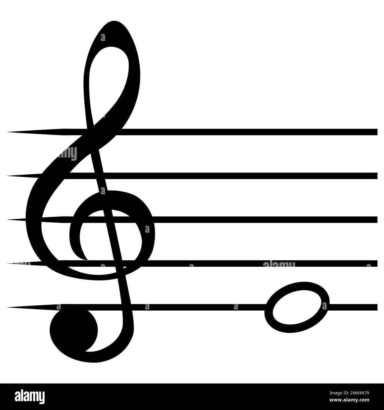 Note E mi, music staff lines G clef solfeggio note Stock Vector