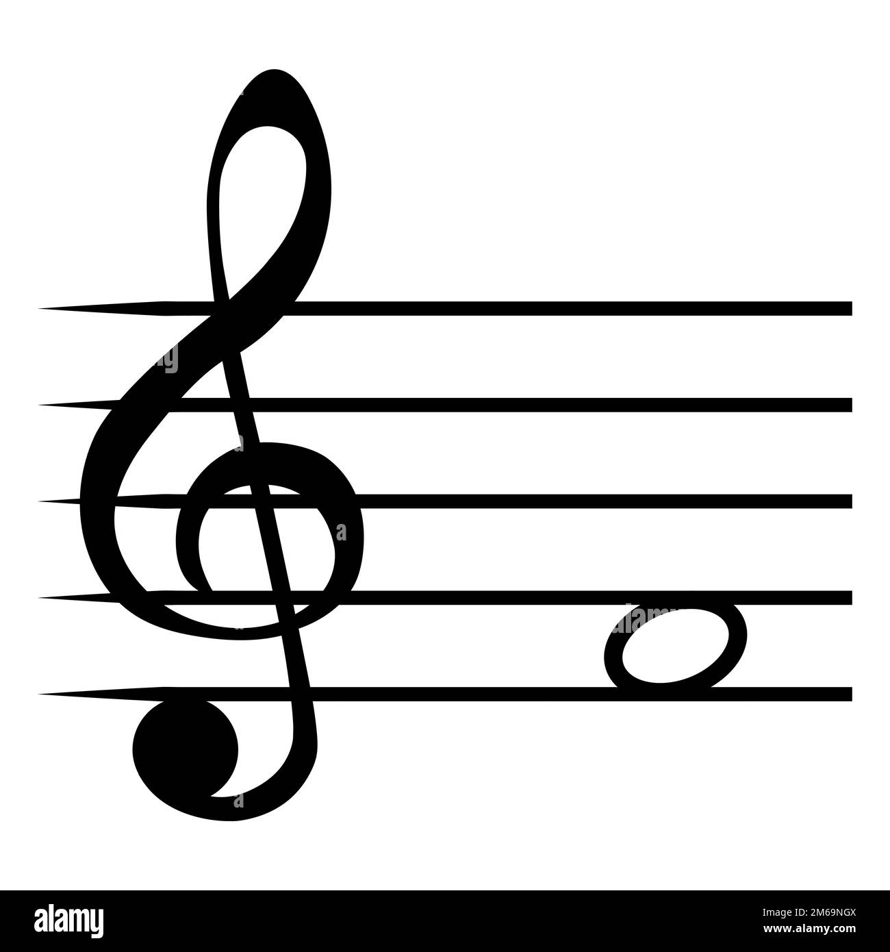 Note fa f music staff lines G clef solfege note Stock Vector Image