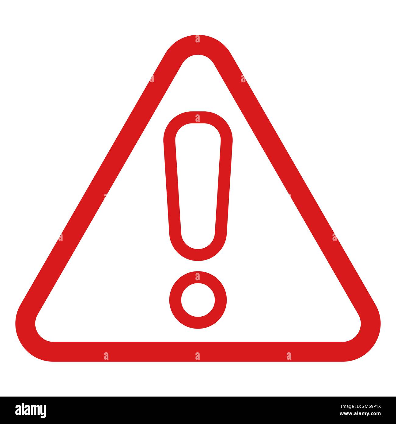 Sign warning danger, caution icon triangle red, error risk spam Stock Vector