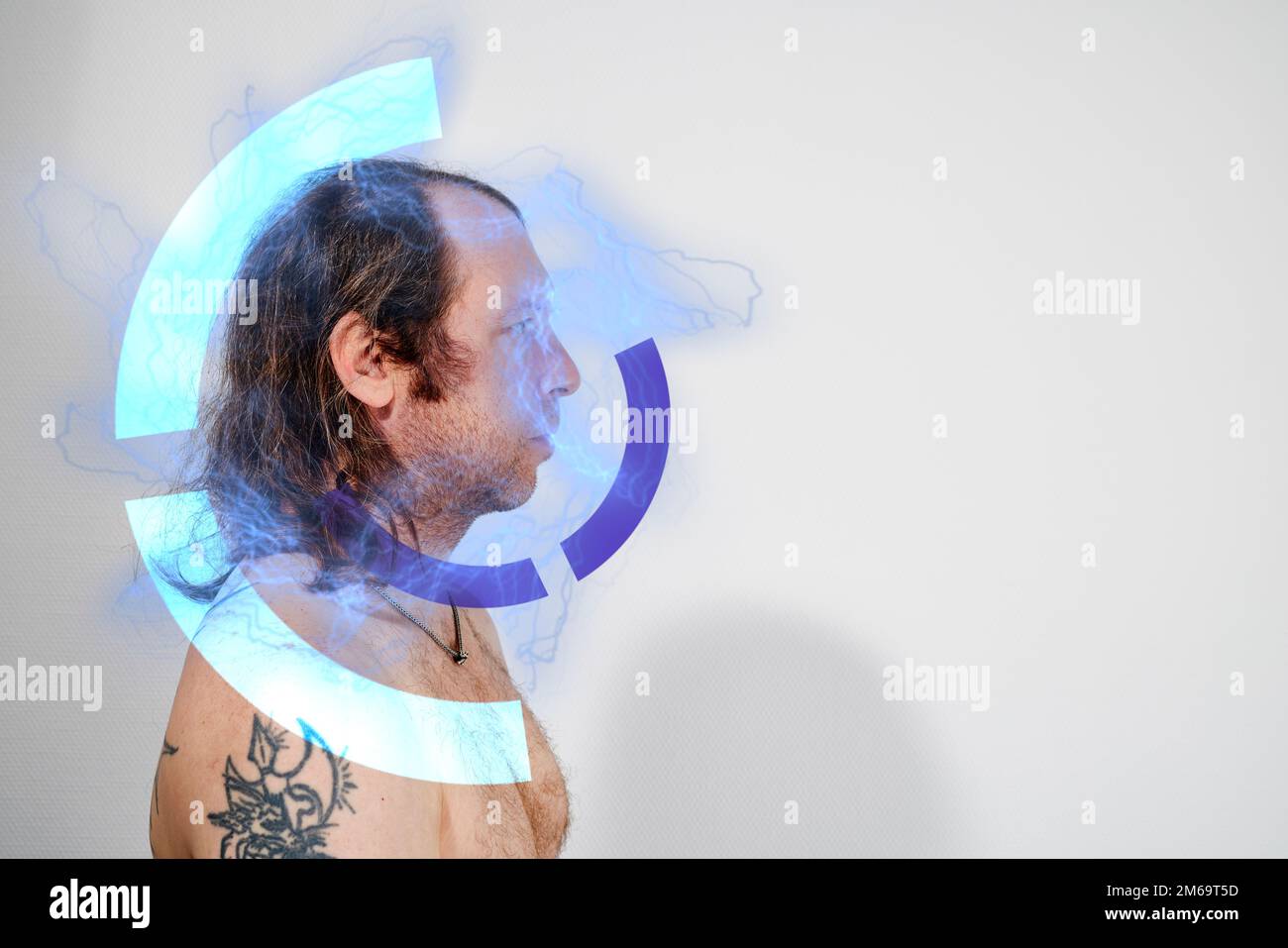 Male body illustrating artificial intelligence Stock Photo
