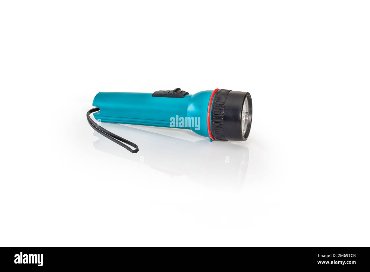 battery-powered flashlight on a white background Stock Photo