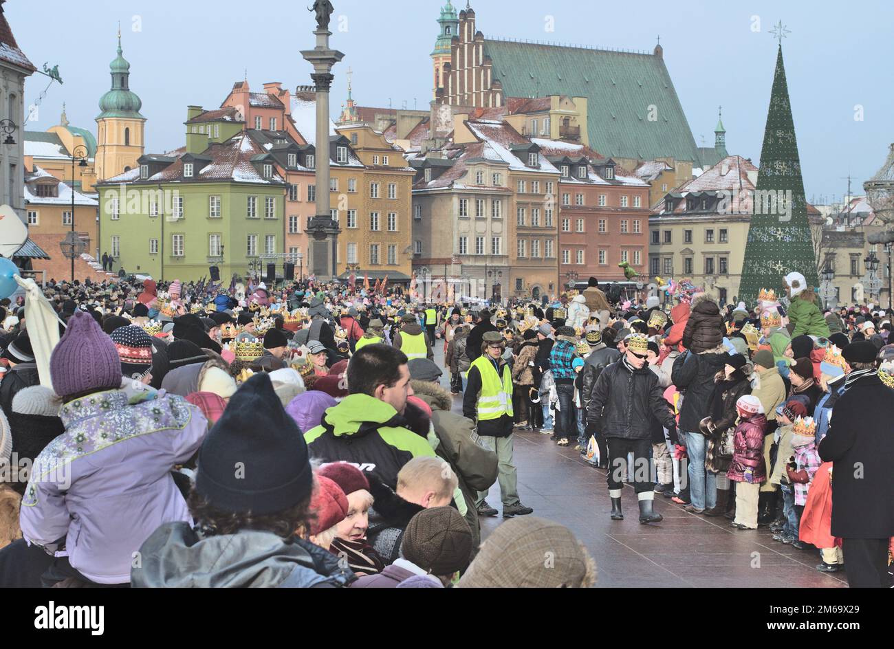 People gathered at Castle Square during the annual Epiphany Parade (Three Kings Day) on January 6. Stock Photo