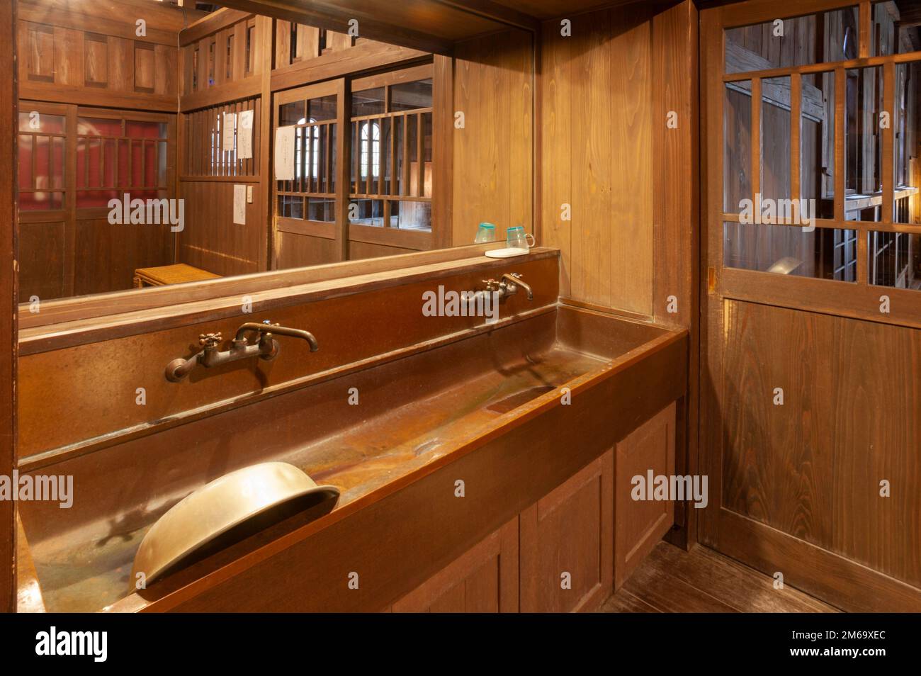 Detail of the baths at the Chojukan Hoshi Onsen, Gunma, Japan Stock