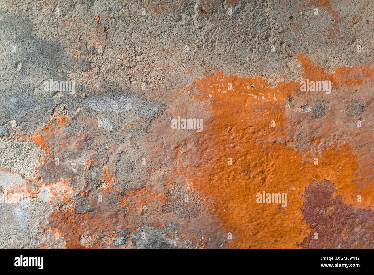 Old grunge texture background, concrete grungy wall painted with different colors, copy space Stock Photo