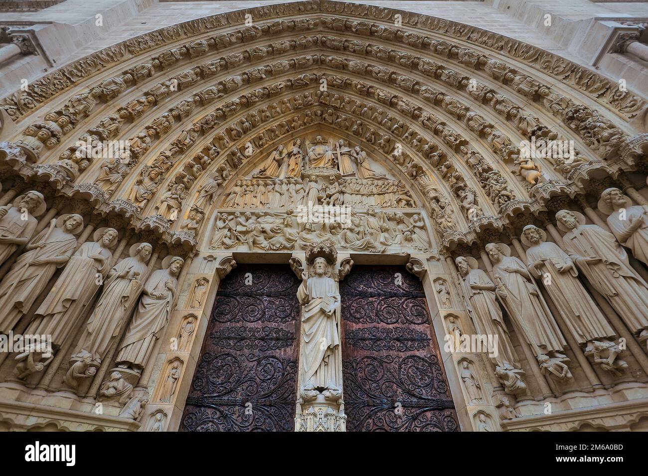 Hauptportal, Kathedrale Notre Dame de Paris, Ile de France Stock Photo