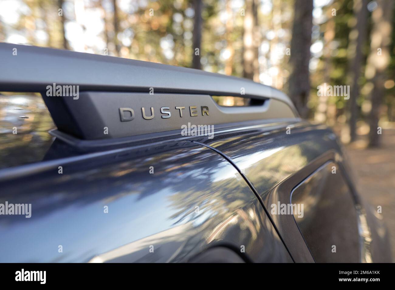 Borovets, Bulgaria - December 30, 2022: Shallow depth of field (selective  focus) details with the new Dacia Duster car Stock Photo - Alamy